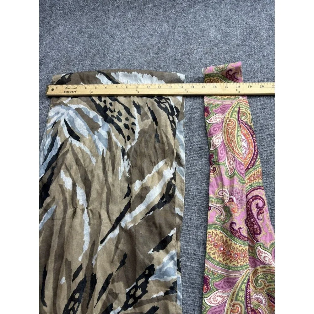 Vintage Scarf Lot Of 5 Mixed Patterns Textures Long Rectangle Boho witchy preppy